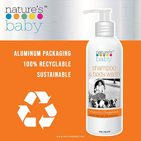 Nature's Baby Shampoo, Face & Body Wash 8 oz - Formulated for Problem and Sensitive Skin, pH Neutral. No Sulfate or Artificial Fragrances - Vanill...