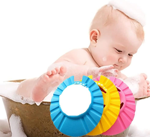 Baby Safe Shampoo Shower Bathing Protection Soft Shower Cap Hat Wash Hair Shield for Children Kids (Yellow)...