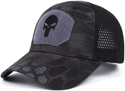 Skull Mesh Baseball Cap Men Tactical Breath Army Cap Trucker Cap Outdoor Hiking Hats...
