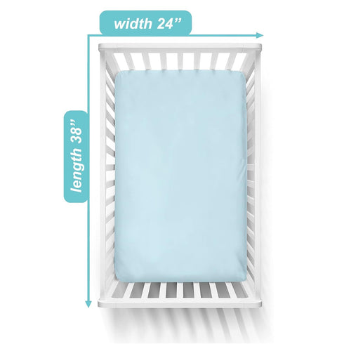 American Baby Company 2 Pack 100% Natural Cotton Fitted Mini Crib Sheets 38" x 24" - Soft & Breathable Small Nesting Portable Sheets, Fits Pack N ...