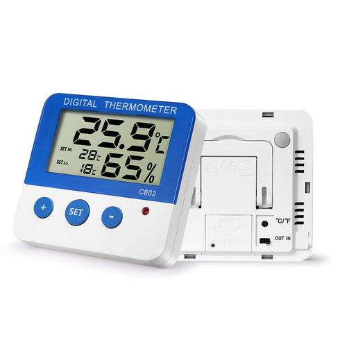 Reptile Thermometer Hygrometer with High Low Temperature Alarm Digital Aquarium Thermometer Temperature Humidity Meter Gauge for Reptile Tanks, Te...