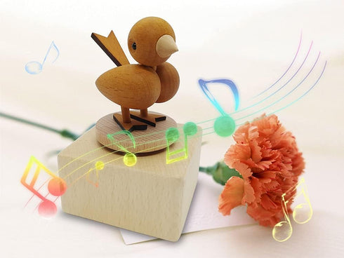Cute Little Bird Mini Music Box, Little Animals Wooden Mechanical Music Box, The Music Box Gift That Sings by My Side, Best Gift for Boy Girl Frie...