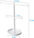 Necklace Holder Organizer Stand,2-Tier Sturdy Metal Jewelry Stand with Round Tray for Bracelet Bangles Holder Display,12.9" Tall for Long Necklace...