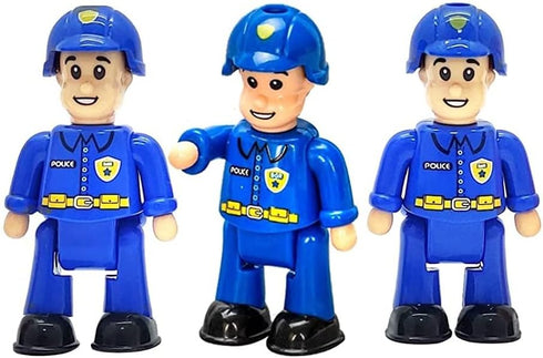 FUNERICA Toy Police Officer Set (3 Pcs) Detailed and Imaginative Little People Police Action Figures for Toddlers and Kids -Community Helpers Figu...