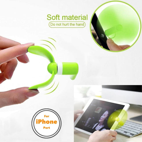 Cell Phone Fan for iPhone - 4 Pack Personal Mini USB Fan Plug in Mobile Phones, Small Portable Pocket Cellphone Fan for iPhone 14 13 12 11 10 9 Pl...