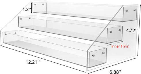 WUIVIUT Spice Rack Organizer For Cabinet, 2 in/Tier Acrylic Tiered Spice Shelf Can Storage Organizer for Kitchen Pantry Countertop...