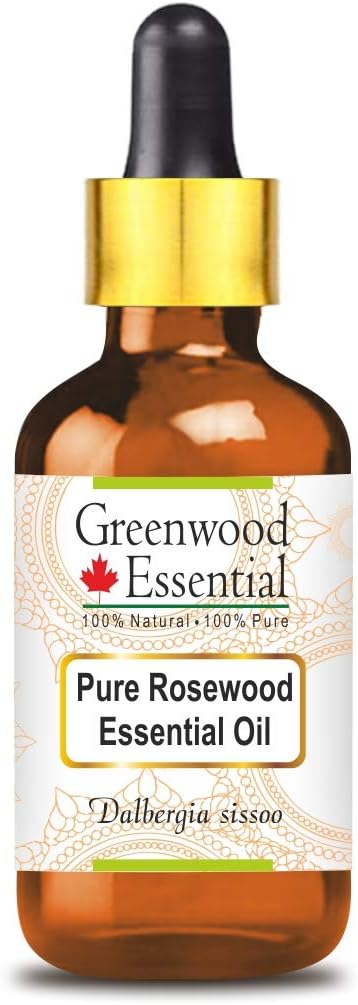 Pure Rosewood Essential Oil (Dalbergia Sissoo) with Glass Dropper Steam Distilled 30ml (1.01 oz)...