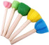 15 Pcs Foam Sponge Brushes Round Flower Foam Brushes Paint Sponge Brush Sponge Painting Tools Assorted Size Foam Brushes with Wooden Handle for Ki...