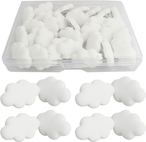 Cloud Pushpin yyangz 30PCS White Decorative Cloud Push Pins for Wall Hanging Posters Pictures Photos Memo DIY Craft Gift Bags Projects Home Decor ...