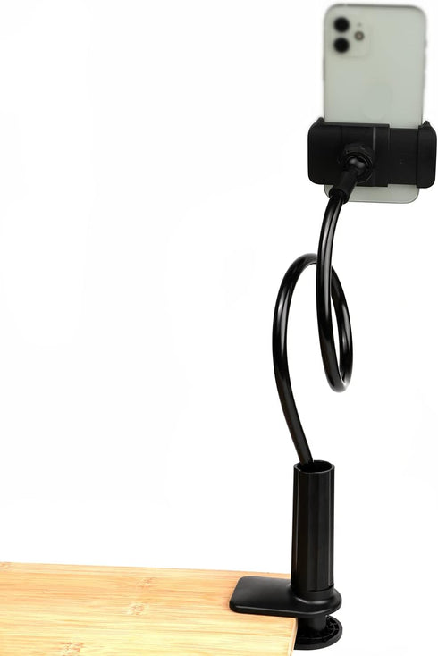 WANBY Phone Holder Bed Gooseneck Mount Mobile Phone Holder Table Stand Flexible 360° Rotation Cell Phone Clip Holder Lazy Bracket Mount for All Sm...