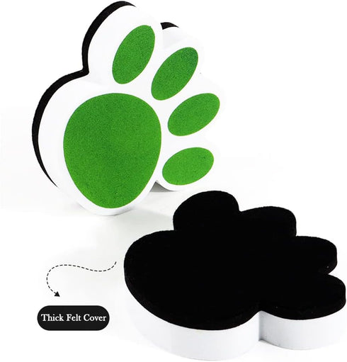 3PCS Magnetic Dry Erasers, Mini Footprint Whiteboard Eraser, Thick Felt Bottom Surface Glass Blackboard Duster, Animal Pattern Wiper for Classroom...
