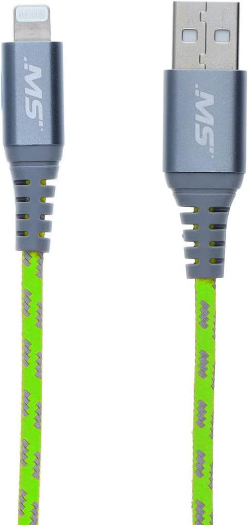 MobileSpec MBSHV0422 Hi-Visibility 4 Foot Lightning(R) to USB-A Cable - Yellow......