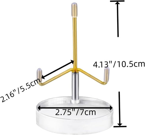 2 Pcs Acrylic Easel Stand Plate Display Stand with Adjustable Metal Arm Round Easel Display Stands for Crystals Fossil Minerals Gemstones(2.75x2.7...