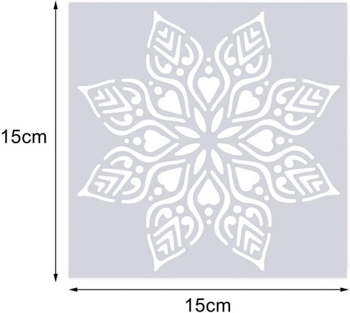 16 Pcs (6 x 6 Inch) Reusable Stencils, Mandala Stencils Mandala Dot Painting Templates Stencil for Painting Art Scrapbook (white-16pcs)...