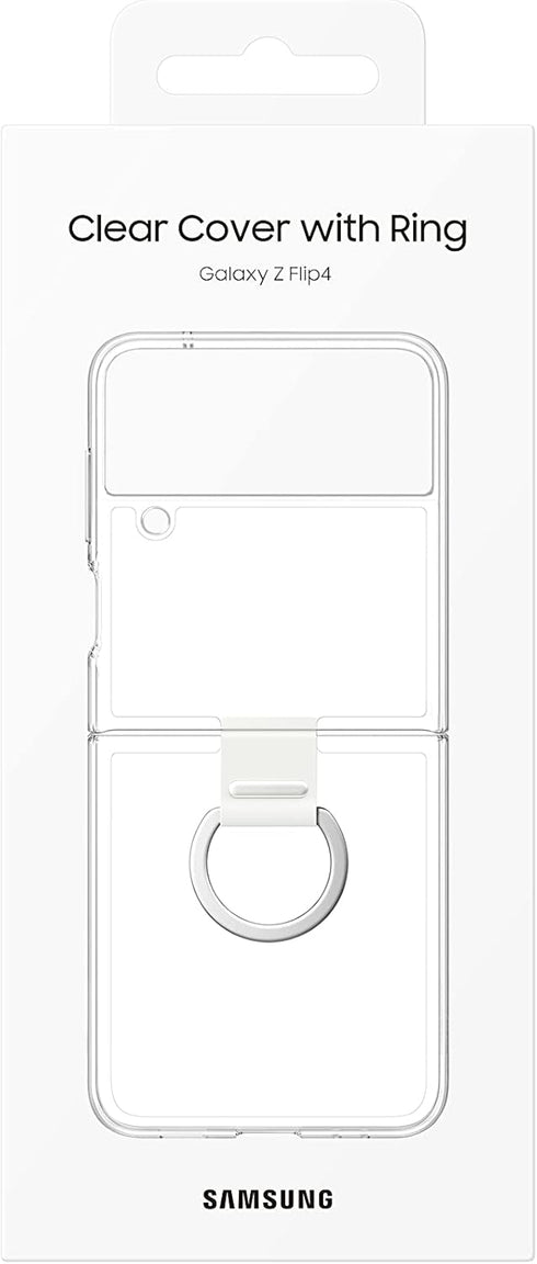 SAMSUNG Galaxy Z Flip4 Clear Cover with Ring, Protective Phone Case with Finger Loop, Handheld Design, US Version, Transparent...