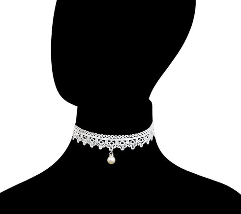 LINKY 10pcs White Lace Choker Necklace Women Jewelry Set...