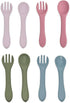 Silicone Fork and Sppon Utensil Set for Babies & Toddlers, BPA Free (Stone-Blue)...