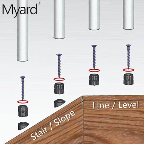 3/4" Baluster Connectors 50pcs for 25 Round Balusters with Stainless Steel Screws, O' Silicone Seal Design for Better Sturdy, No Drilling Installa...