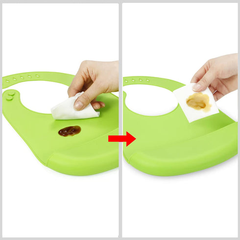 PandaEar 2 Pack Silicone Baby Bibs Super Thin Light Weight for Babies & Toddlers Feeding, Adjustable Silicone Bibs with Food Catcher Pocket, Water...