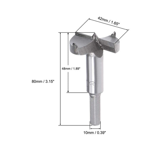 Woodworking Hole Opener Drill Bit,42mm Forstner Drill Bits Tungsten Carbide Wood Hole Saw Hinge Drilling Boring Bit Cutter...