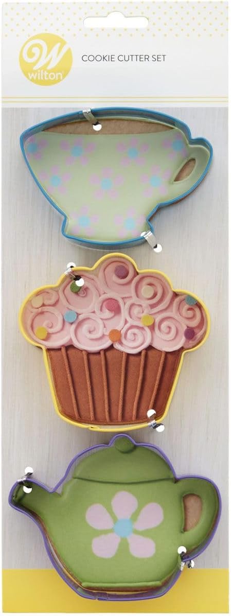 Wilton Tea Party Colored Metal Cutter Set, 3-Piece...
