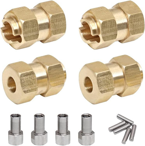Brass Wheel Hex Hub 10mm(+6mm) Extenders Adaptor Set for 1/18 TRX4M Upgrade Parts RC Crawler Car...