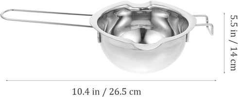 Hemoton Stainless Steel Double Boiler Pot Melting Pot Chocolate Melt Bowls Baking Pan for Butter Candy Cheese Candle Soap Making...