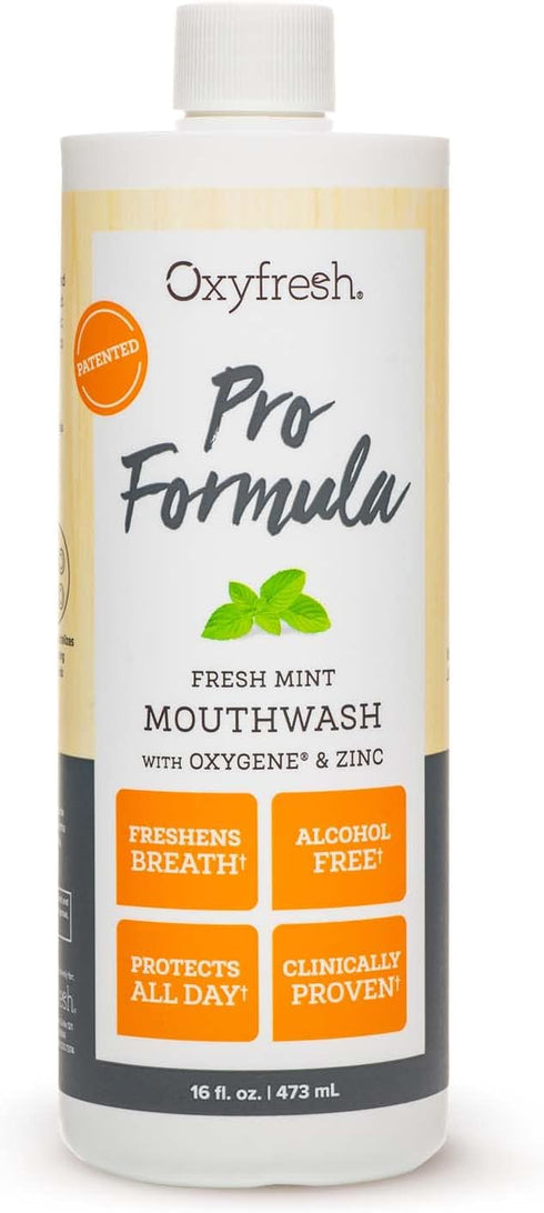 Premium Oxyfresh Pro Formula Fresh Mint Mouthwash – Patented Zinc Mouthwash for All Day Fresh Breath & Healthy Gums – Refreshing & Alcohol Free Mo...