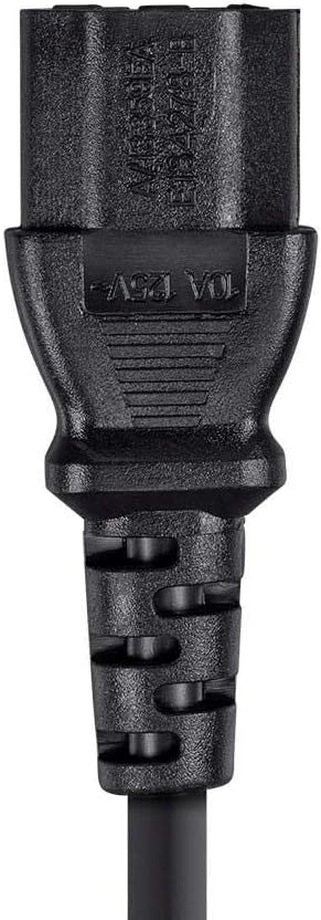 Monoprice 3-Prong Extension Cord - 10 Feet - Black | IEC 60320 C14 to IEC 60320 C13, 18AWG, 10A, 125V...