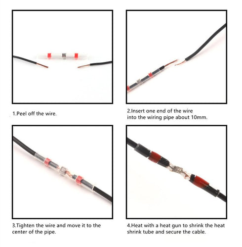 DINGYUAN 400PCS Solder Seal Wire Connectors?Waterproof & Insulated Heat Shrink Butt Connectors?Butt Splice Wire Terminals for Marine Boat Automoti...