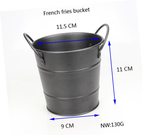 Food Container Small Containers Black Metal Ice Container for Bar Basket Mini Tinplate Bucket Portable Ice Bucket French Fry Bucket Dipping Sauce ...