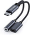 Xumee USB Type C to 3.5mm Headphone and charger adapter, 2-in-1 USB C to Aux Audio jack Hi-Res DAC and Fast Charging Dongle Cable Compatible with ...