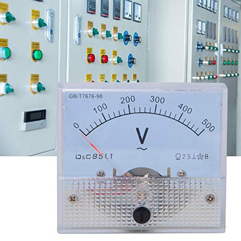 Square Analog Volt Pointer Needle Panel Meter AC Pointer Voltmeter 0-500V Scale Range Voltage Test Meter Detector Panel Meters...