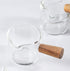 Glass Creamer Coffee Milk Sauce Serving Pitcher/Creamer Jug with Wood Handle...