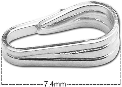 10pcs Solid Sterling Silver Snap-on Bail Pendant Connector Finding for Jewelry Charm Necklace Component Making Supply...