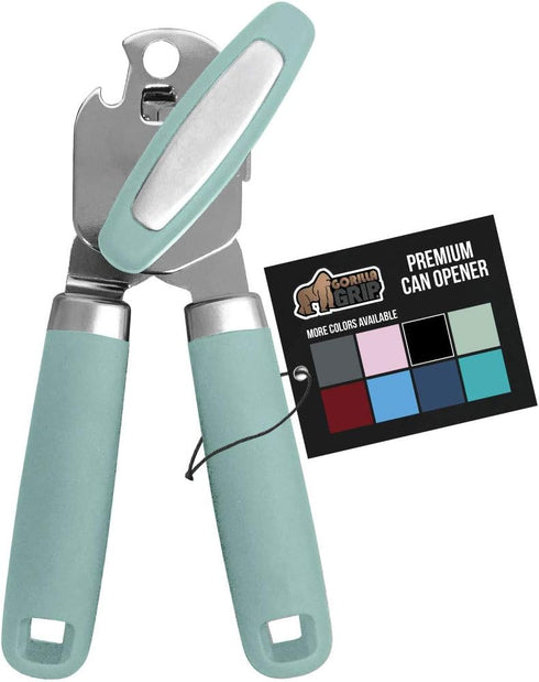 The Original Gorilla Grip Heavy Duty Stainless Steel Smooth Edge Manual Hand Held Can Opener With Soft Touch Handle, Rust Proof Oversized Handheld...