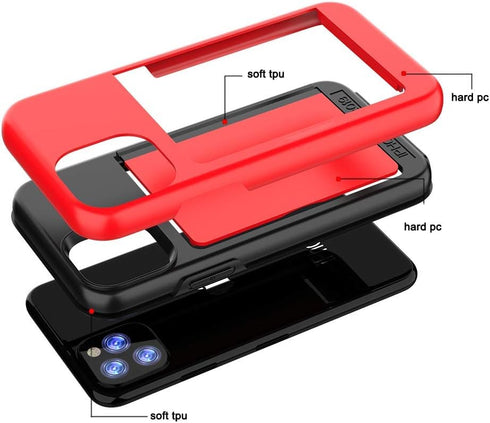 for iPhone 12/12 Pro Case with Card Holder,Credit Card Slot Protective Wallet Cover Case - Purple...