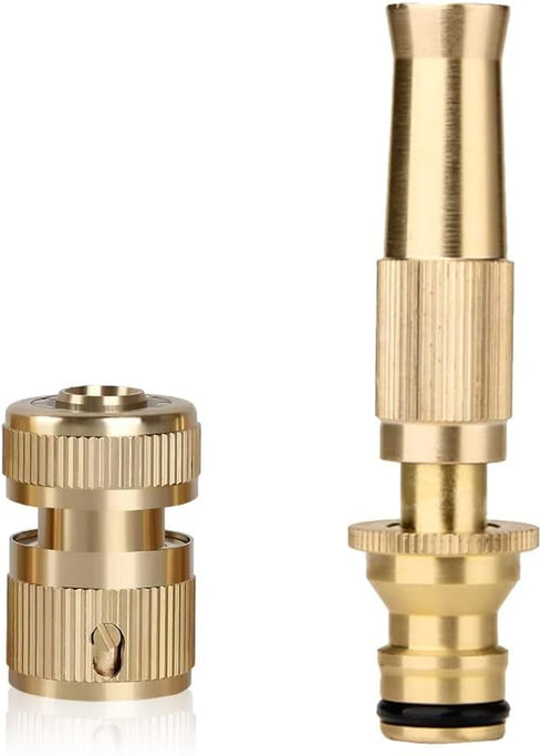Brass Nozzle Water Spray Gun Jet Hose Nozzles Pipe High Pressure For Car,Bike,Window Cleaning Sprayer And Plants Gardening Washing (Without Pipe) ...