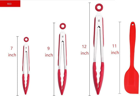 Kitchen Tongs for Cooking Locking Silicone Tongs,Buffet Tongs,Stainless Steel Serving Tongs,7,9 and 12 In Locking Food Tong with Silicon Tips Sili...