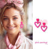2 Pairs Hot Pink Heart Earrings For Women Red Baublebar Earrings Acrylic Candy-colored Earrings Lightweight Double Love Heart Drop Earrings B...