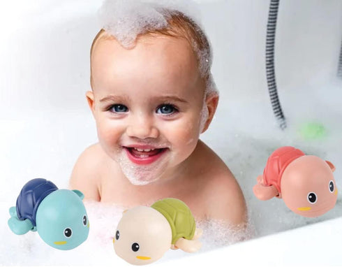 Turtle Baby Bath Toys for Toddlers, Funny Swimming Bath Toy Set for Boy Girl Gifts, Wind-up Bathtub Toys for Infants, Floating Water Pool Toys, 3 ...