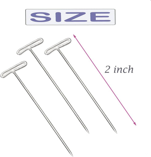 T Pins, 50 Pack T-pin 2 Inch Wig Pin for Blocking Knitting, Modelling, Crafts and Wig Making...