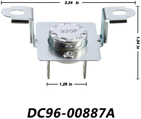 DC47-00016A Thermal Fuse & DC96-00887A Thermal Fuse & DC32-00007A Dryer Thermistor & DC47-00018A Thermostat Dryer Kit Replacement Part-Compatible with Samsung lg & Kenmore Dryers