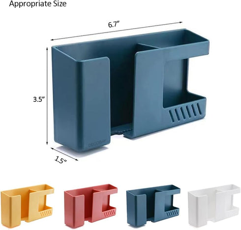 D3 Wall Mount Phone Holder, Punch-Free Wall-Mounted Mobile Phones Charging to Stand, Sticky Remote Control Storage Box Bedside Lazy Mobile Phone R...
