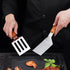 2 PCS Metal Spatula for Cast Iron Skillet, Stainless Steel Grill Spatula Slotted Spatula Turner Fish Spatula with Wood Handle, Flat Top Grill Spat...
