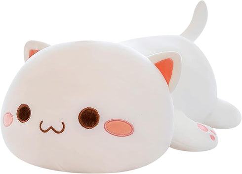 FUYU Cat Stuffed Animals, Soft Cat Plush Pillow Kawaii Kitten Stuffed Animal Toy Gifts for Kids Boys Girls Room Decor (White Round Eyes,15in/37cm)...