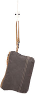 Myra Bag Urging Upcycled Canvas & Cowhide Wristlet Pouch Bag S-1514...