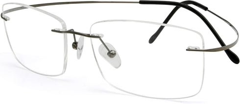 Eyekepper Titanium Rimless Reading Glasses Readers Men Women Gunmetal +0.00...