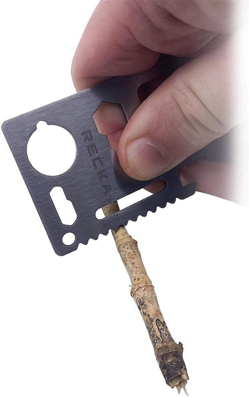 Recka Survival Tools Multi Tool Pocket Knife – 11 in 1 Credit Card Knife Pocket Multitool with Bottle Opener, Can Opener – Heavy Duty Stainless St...