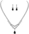 UDYLGOON Teardrop Bride Bridesmaid Crystal Necklace Earrings Jewelry Set for Women Wedding Prom...